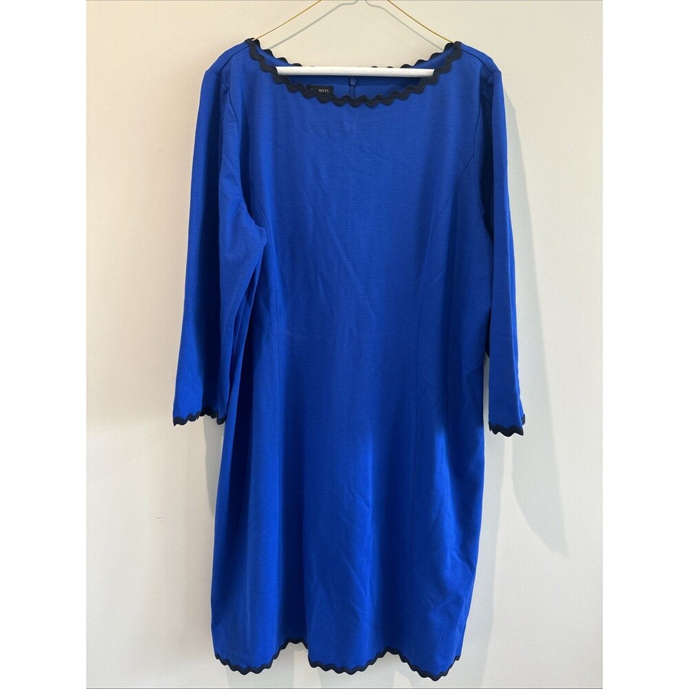 Talbots Cobalt Blue Dress Women’s 18 Scallop Trim Career Church Occasion Office